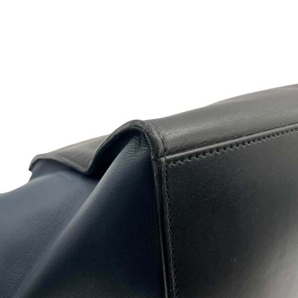 CELINE Trapeze Leather Suede Handbag Shoulder Bag Navy Gray Women's B4 - Picture 11 of 16